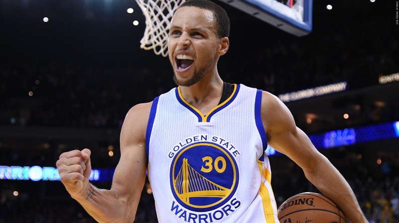 December 2, 2014; Oakland, CA, USA; Golden State Warriors guard Stephen Curry (30) celebrates after the game against the Orlando Magic at Oracle Arena. The Warriors defeated the Magic 98-97. Mandatory Credit: Kyle Terada-USA TODAY Sports